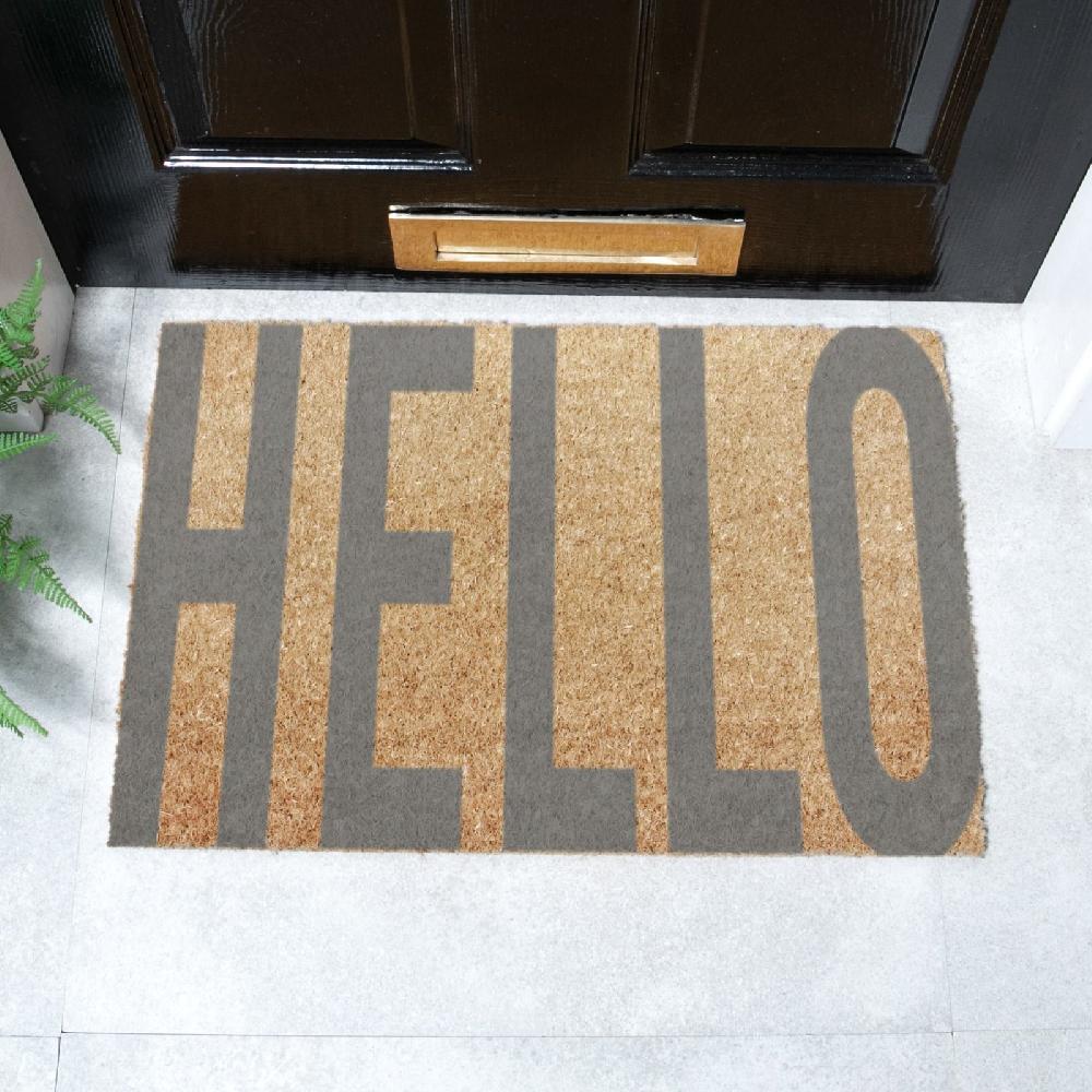 artsy doormats Grey Big Hello Doormat
