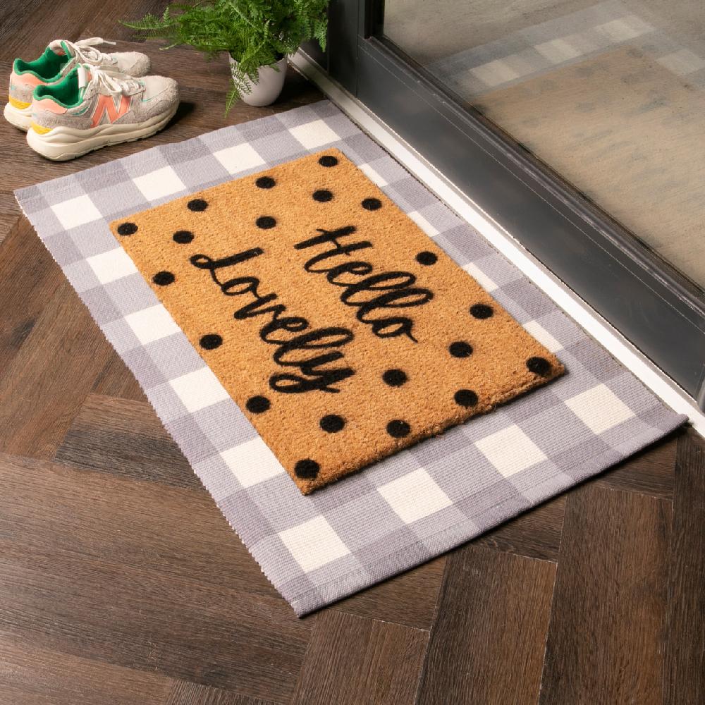 artsy doormats Grey Check Bottom Layer Mat