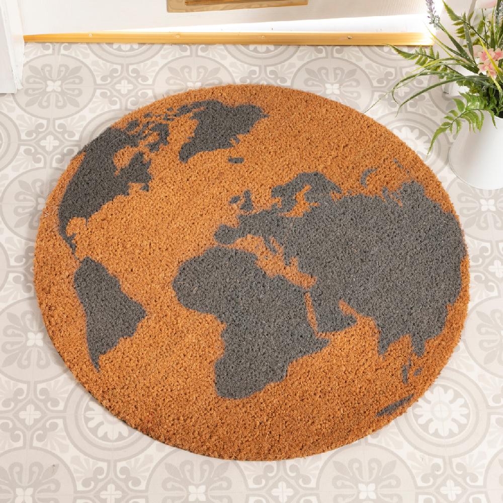 artsy doormats Grey Globe Circle Doormat