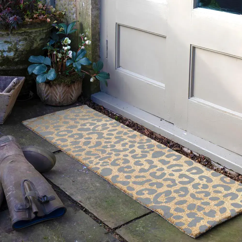 artsy doormats Grey Leopard Print Double Doormat