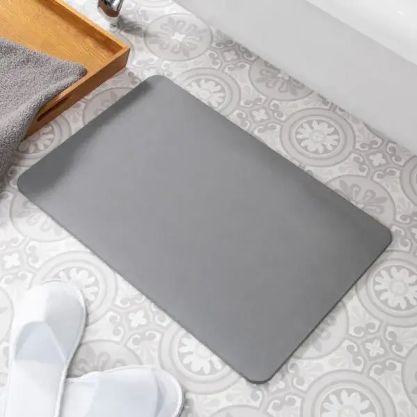 artsy doormats Grey Non Slip Stone Bath Mat