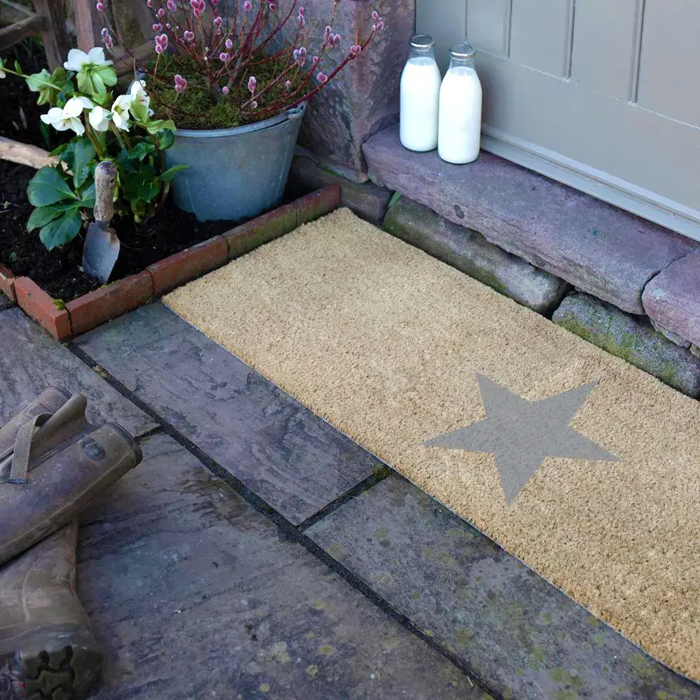 Artsy Doormats Grey Star Double Doormat