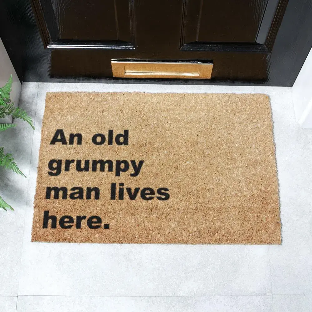 artsy doormats Grumpy Man Lives Here Doormat