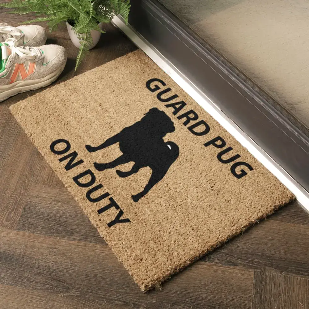 artsy doormats Guard Pug Doormat