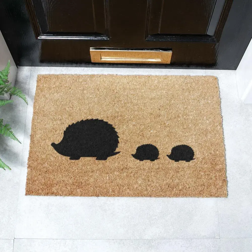 artsy doormats Hedgehog Family Doormat