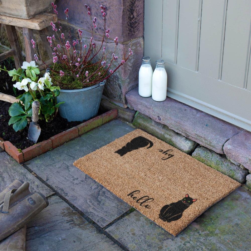 Artsy Doormats Hello Bye Cats Doormat (60 X 40cm)