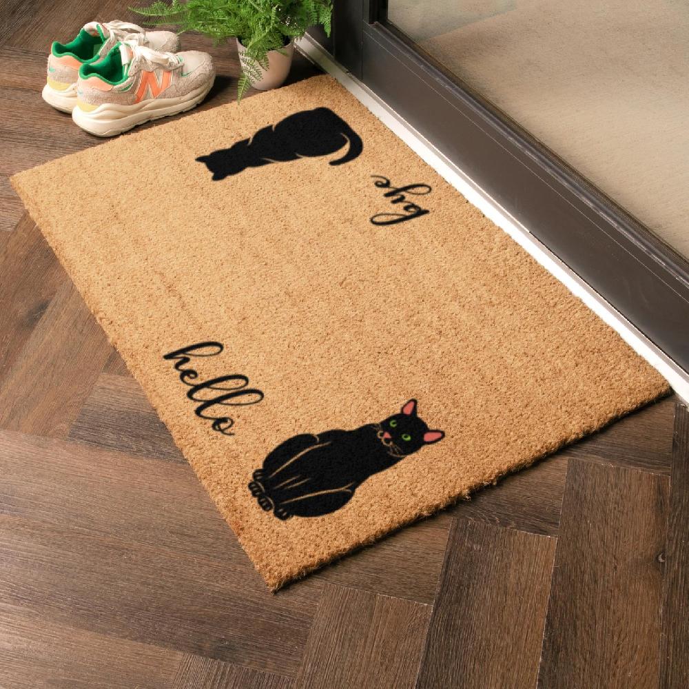 Artsy Doormats Hello Bye Cats Doormat (90 X 60cm)
