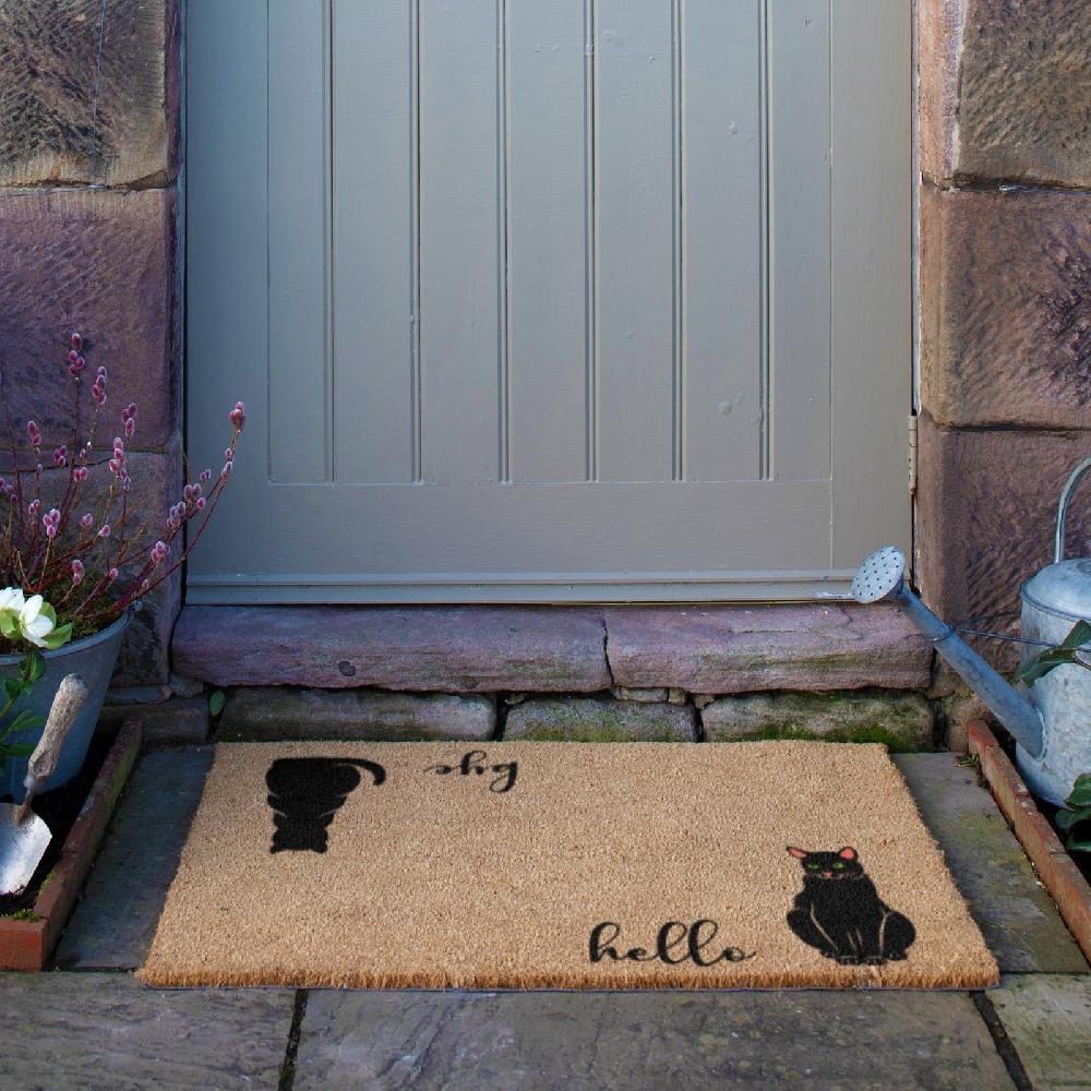 Artsy Doormats Hello Bye Cats Doormat (90 X 60cm)