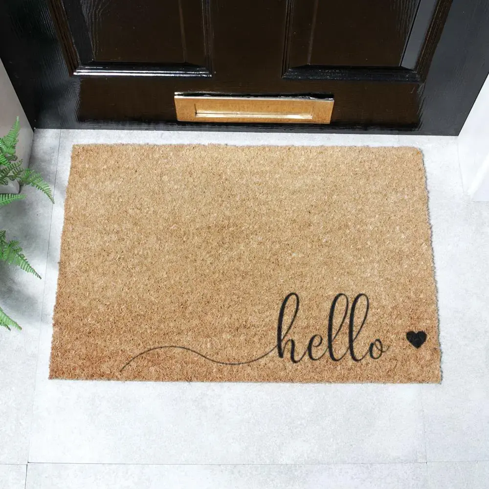 artsy doormats Hello Scribble Heart Doormat