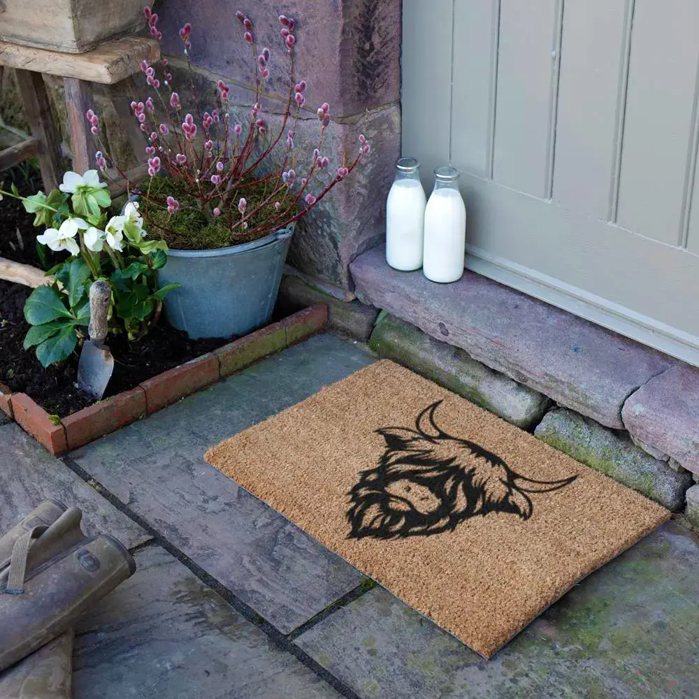 Artsy Doormats Highland Cow Doormat