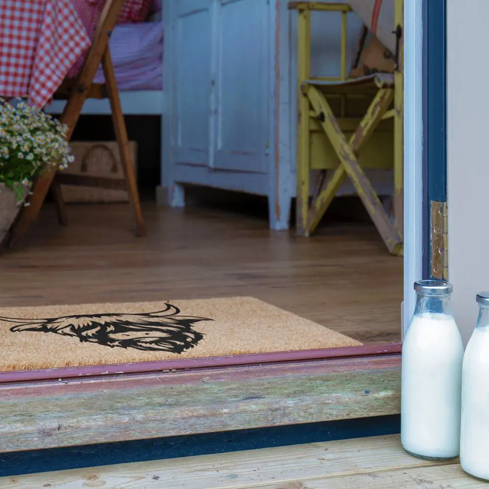 Artsy Doormats Highland Cow Doormat