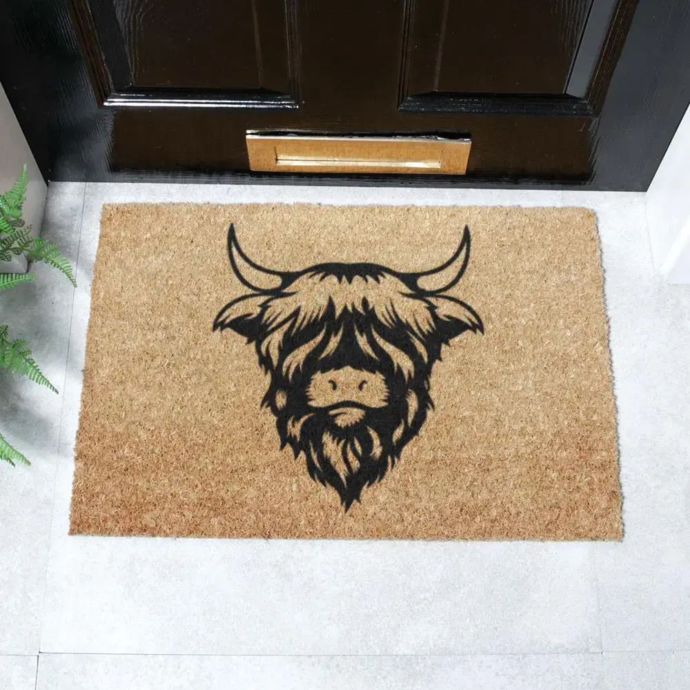 artsy doormats Highland Cow Doormat