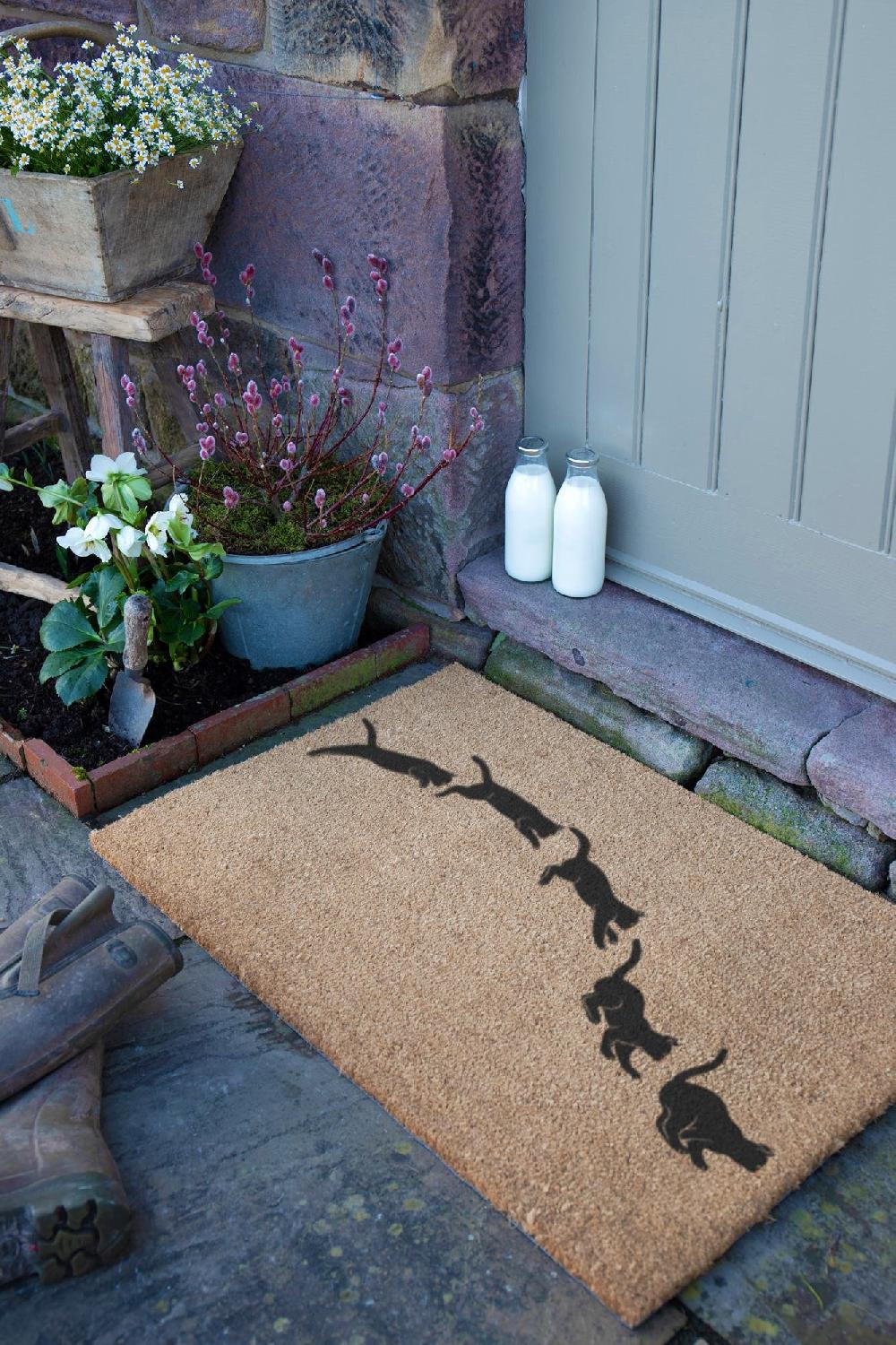 Artsy Doormats Jumping Cats Doormat (90 X 60cm)