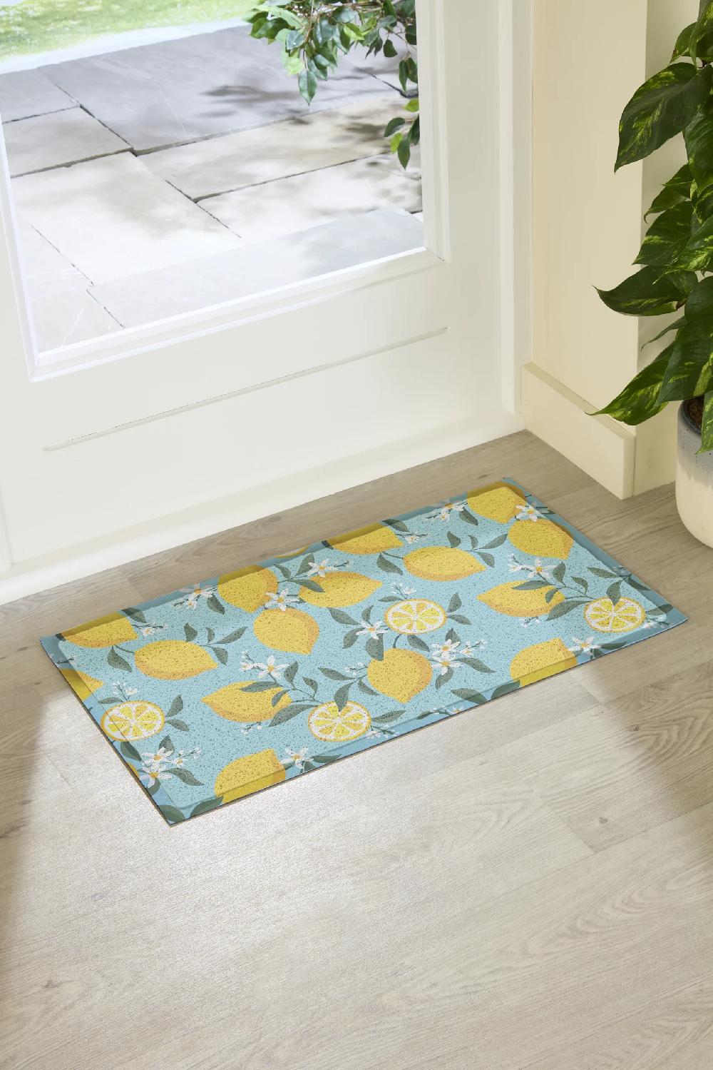 artsy doormats Lemons on Blue Doormat (70 x 40cm)