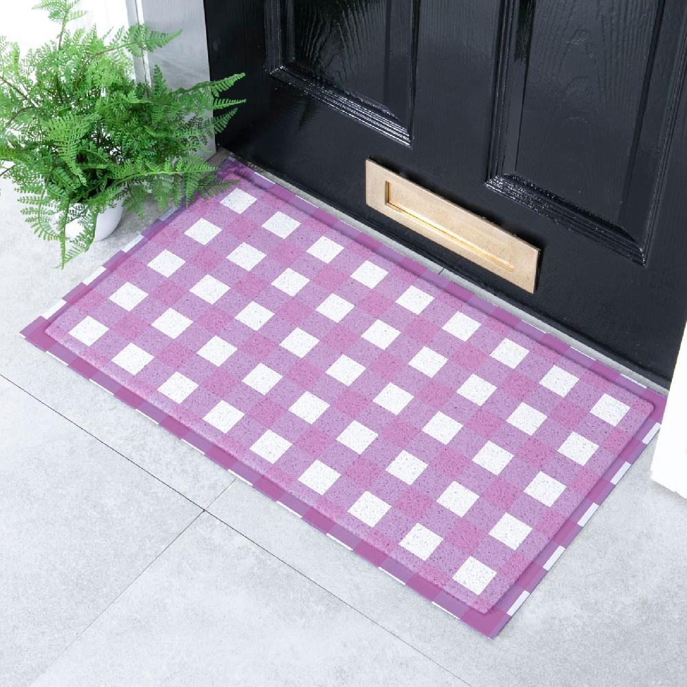 artsy doormats Lilac Gingham Doormat (70 x 40cm)
