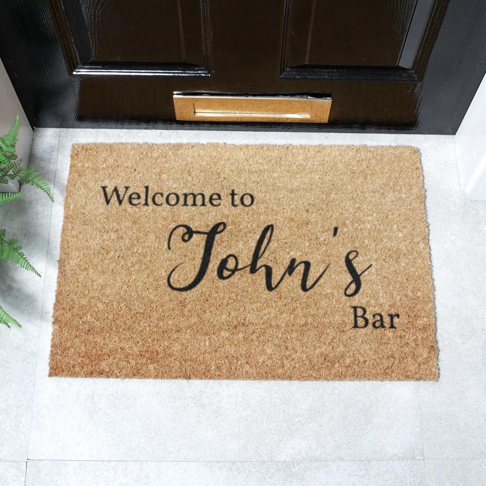 artsy doormats Man Bar Personalised Door Mat