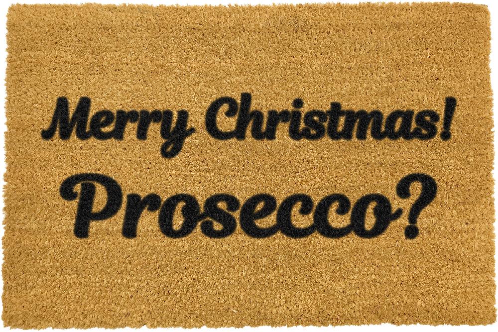 Artsy Doormats Merry Christmas Prosecco? Doormat