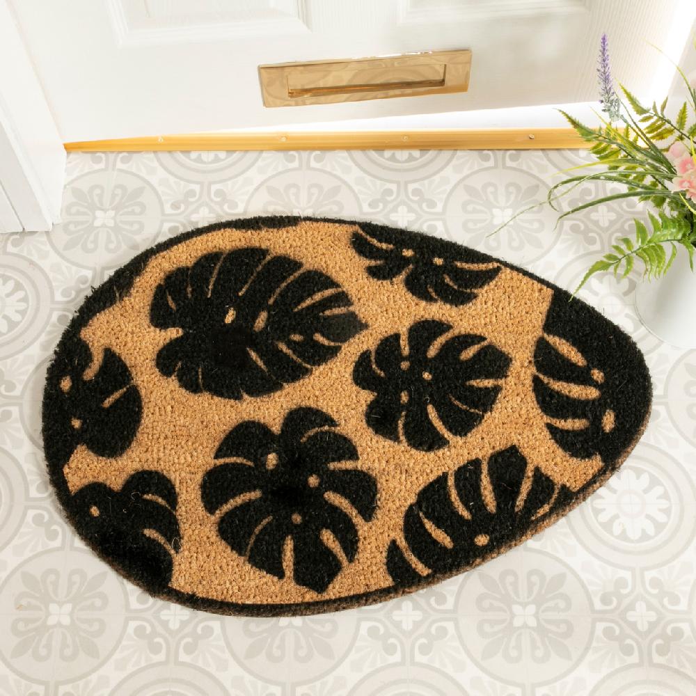 artsy doormats Monstera Leaf Pebble Door Mat