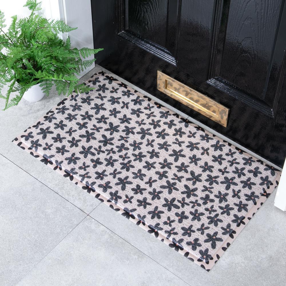 artsy doormats Navy Flower Doormat (70 x 40cm)