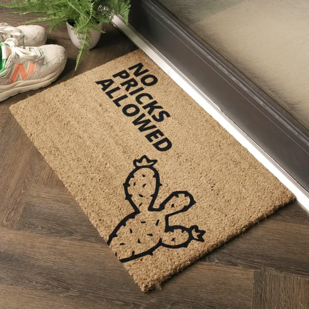 Artsy Doormats No Pricks Allowed Cactus Doormat