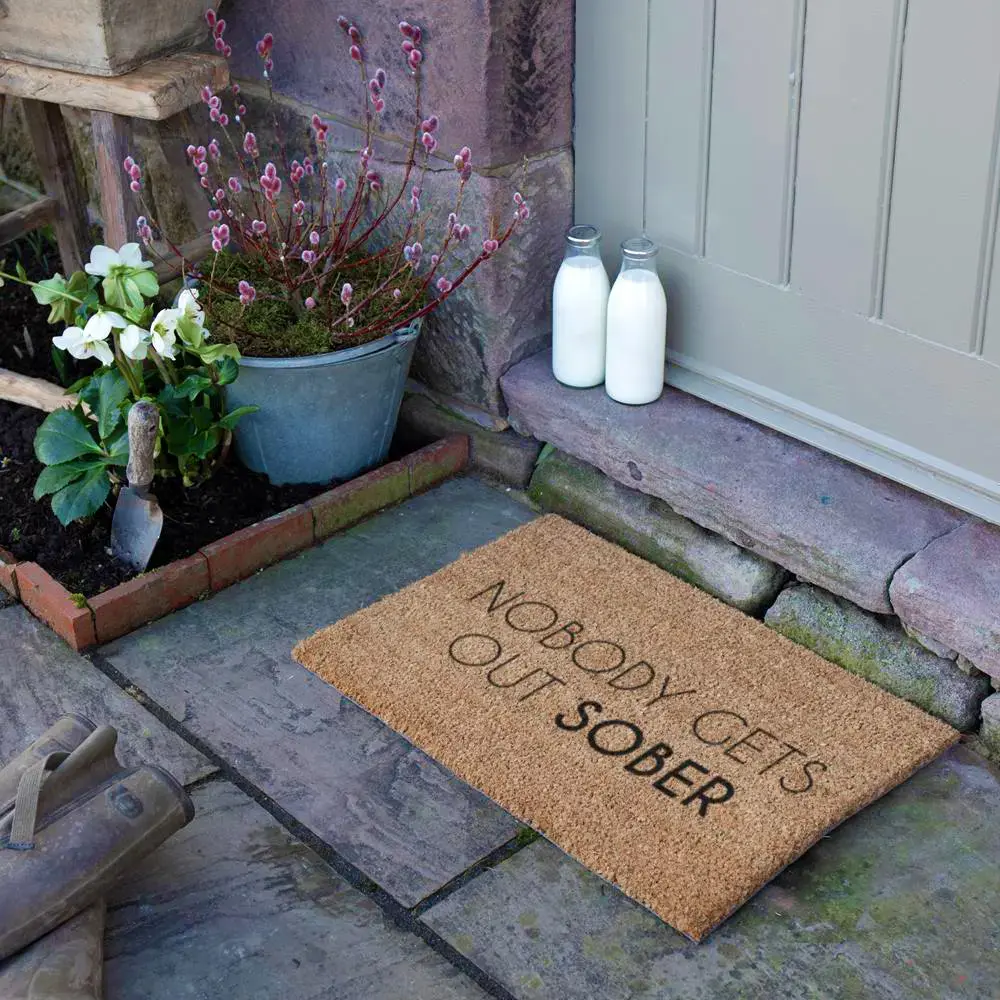 Artsy Doormats Nobody Gets Out Sober Doormat
