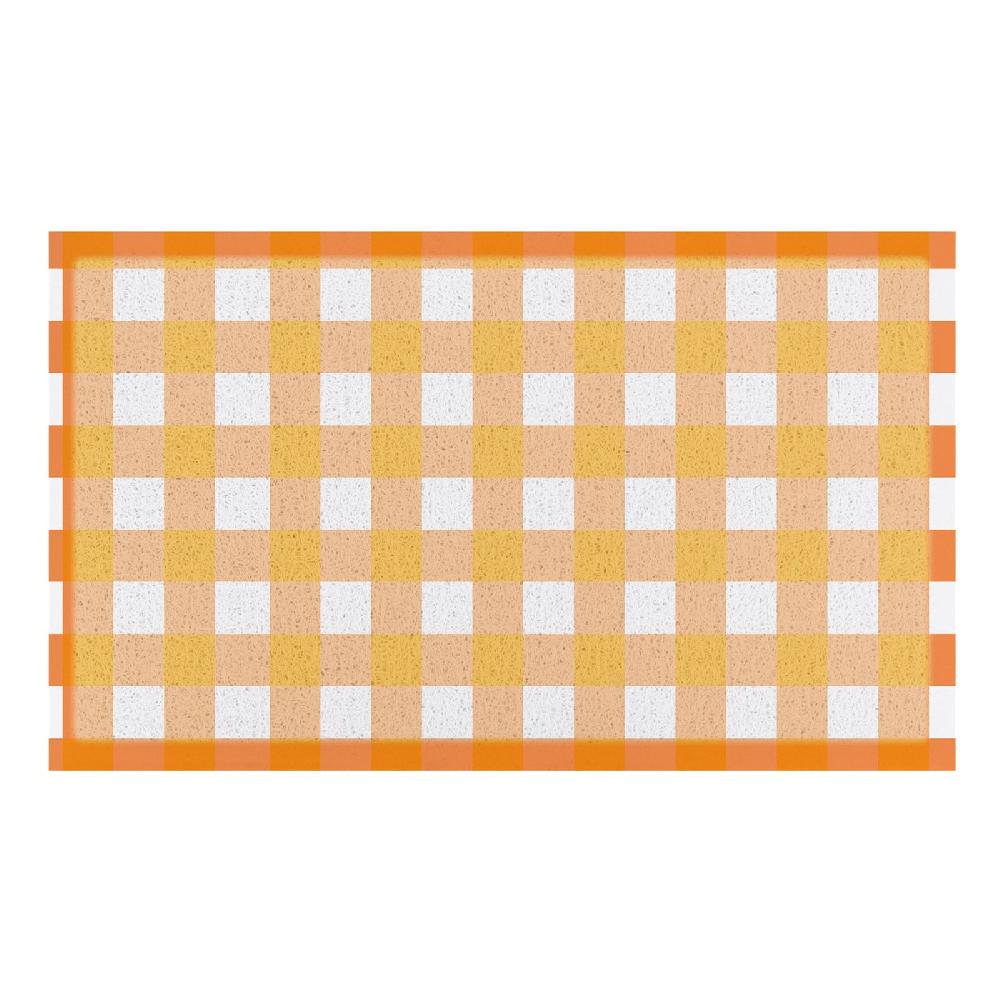 Artsy Doormats Orange Gingham Doormat (70 X 40cm)