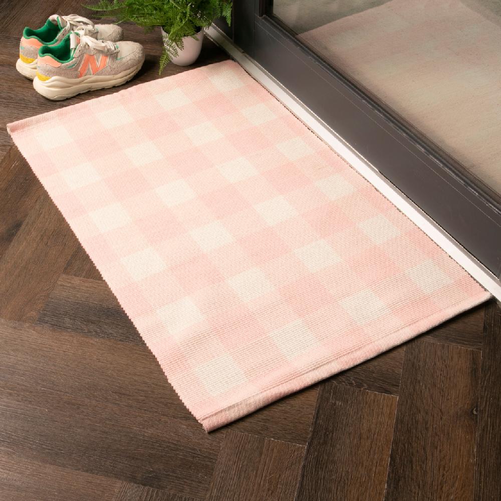 artsy doormats Pink Check Bottom Layer Mat