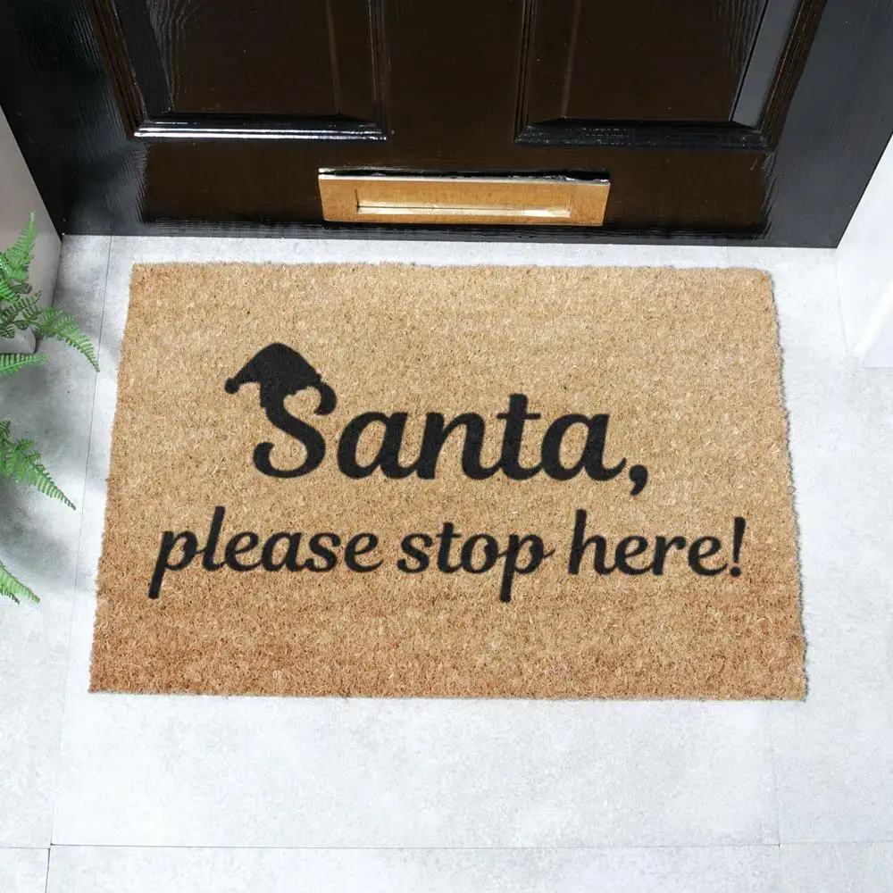 artsy doormats Santa Please Stop Here Doormat