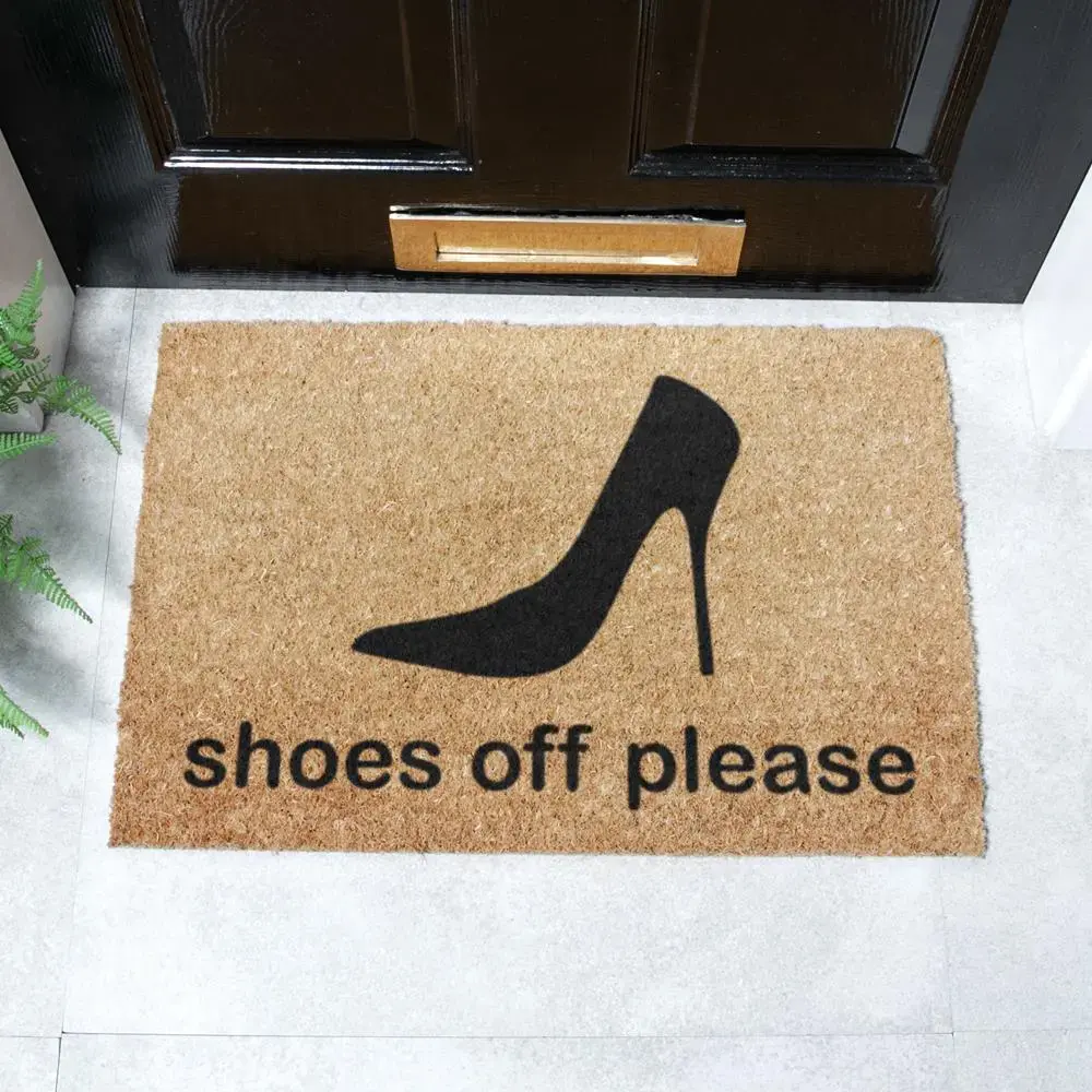 artsy doormats Shoes Off Please Doormat