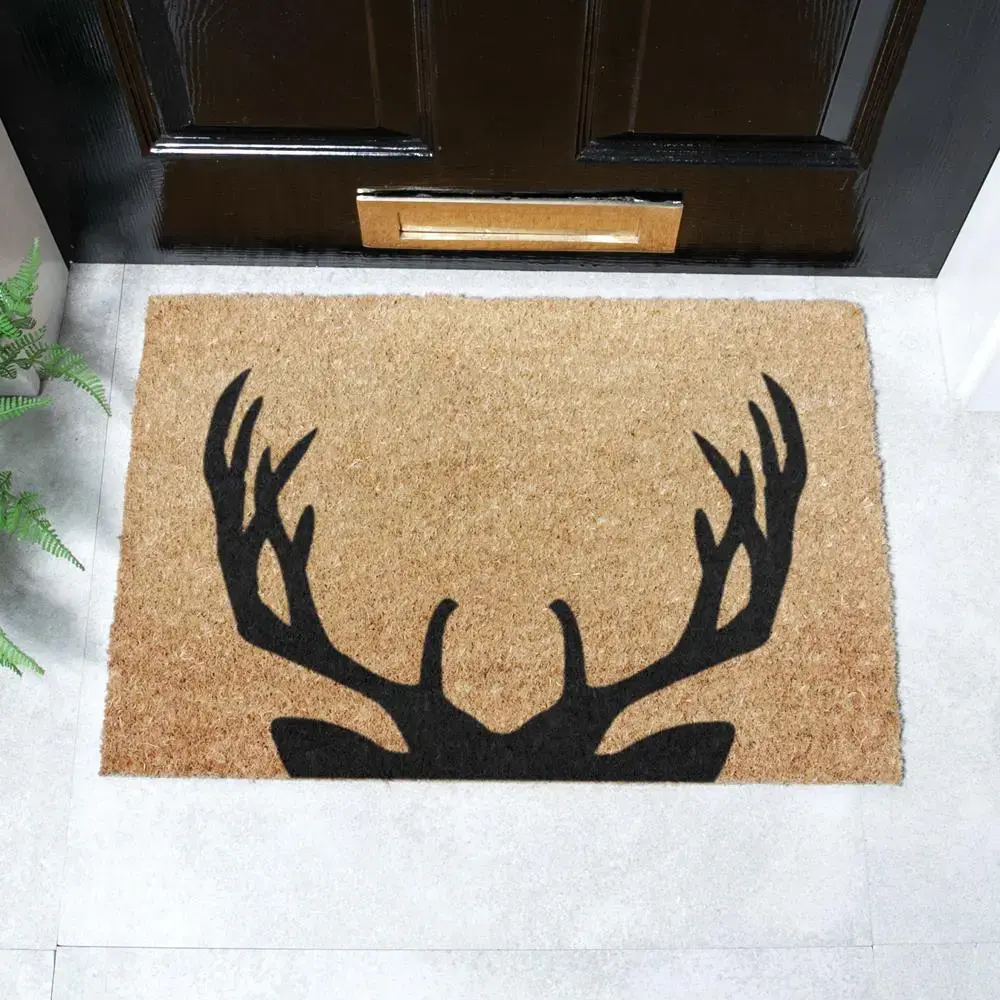 artsy doormats Stag Antlers Doormat