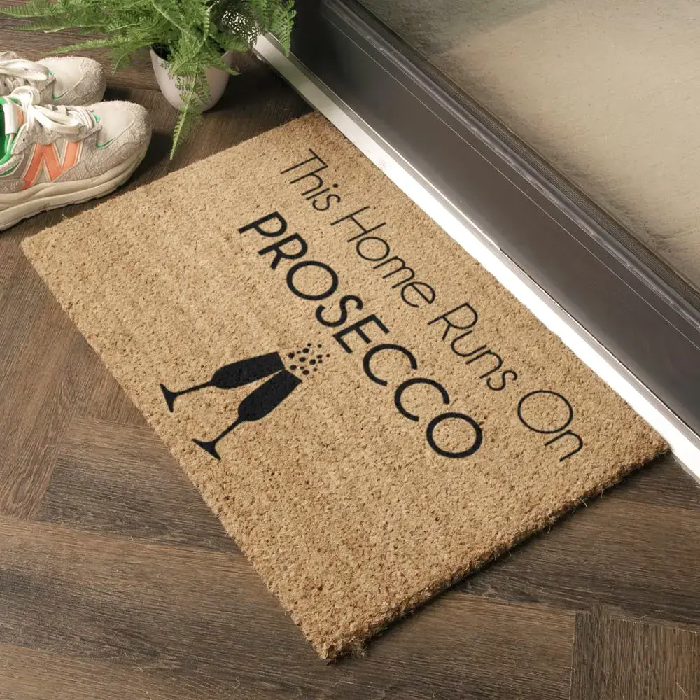Artsy Doormats This Home Runs On Prosecco Doormat