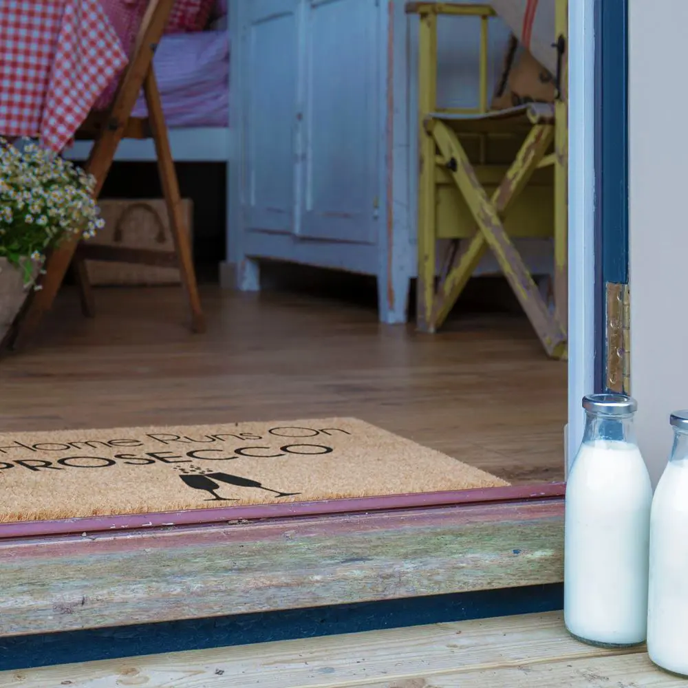 Artsy Doormats This Home Runs On Prosecco Doormat