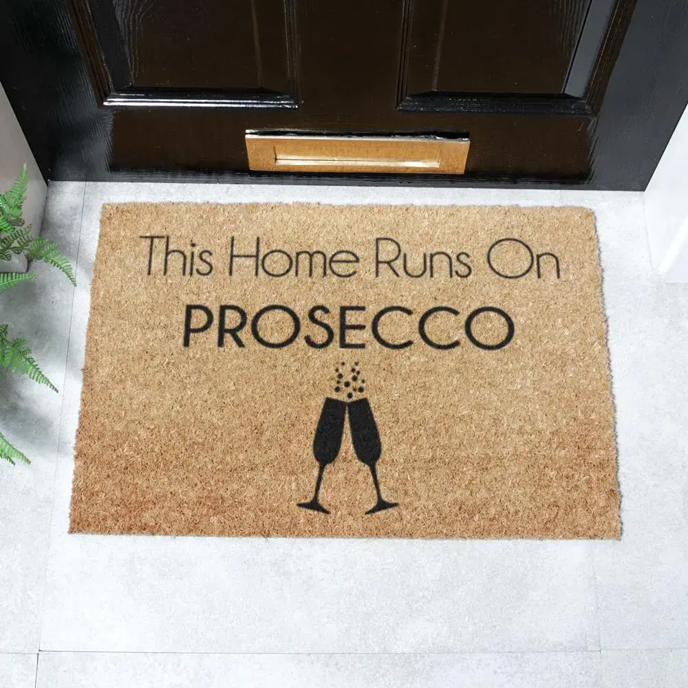 artsy doormats This Home Runs On Prosecco Doormat