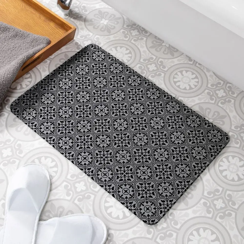 Artsy Doormats Tile Grey Stone Non Slip Bath Mat