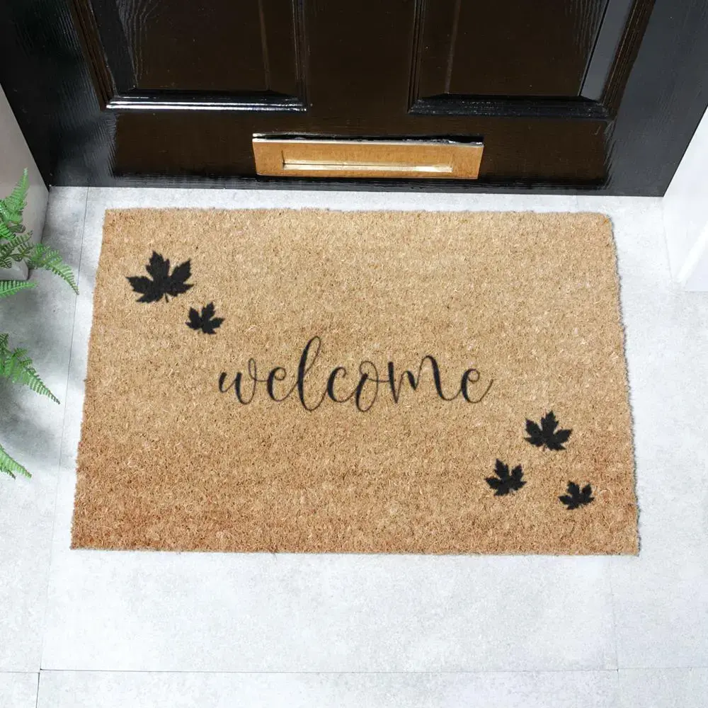 artsy doormats Welcome Autumn Leaf Doormat
