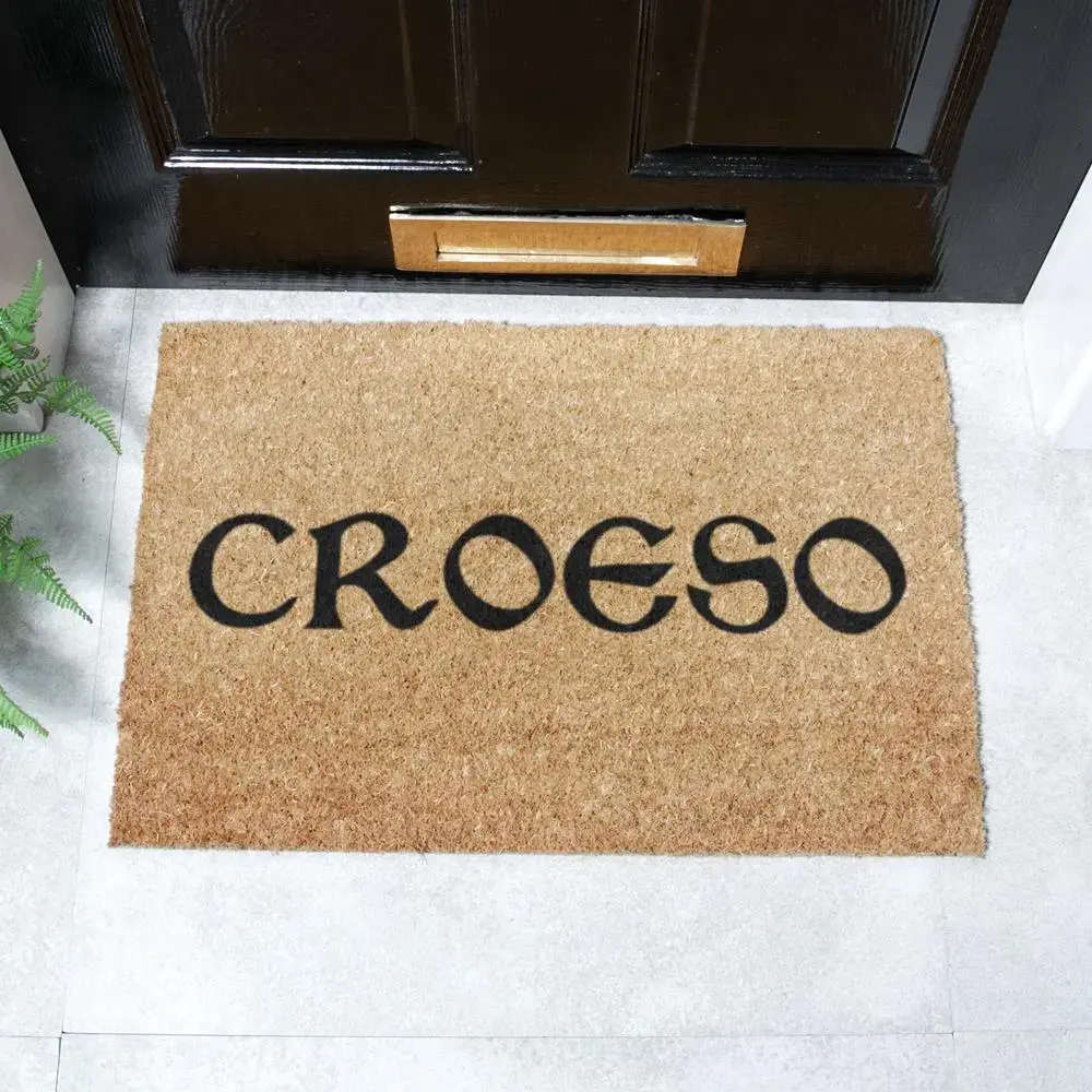 artsy doormats Welsh Croeso Doormat