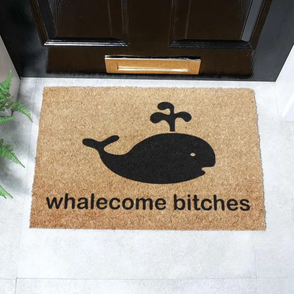 artsy doormats Whalecome Bitches Doormat