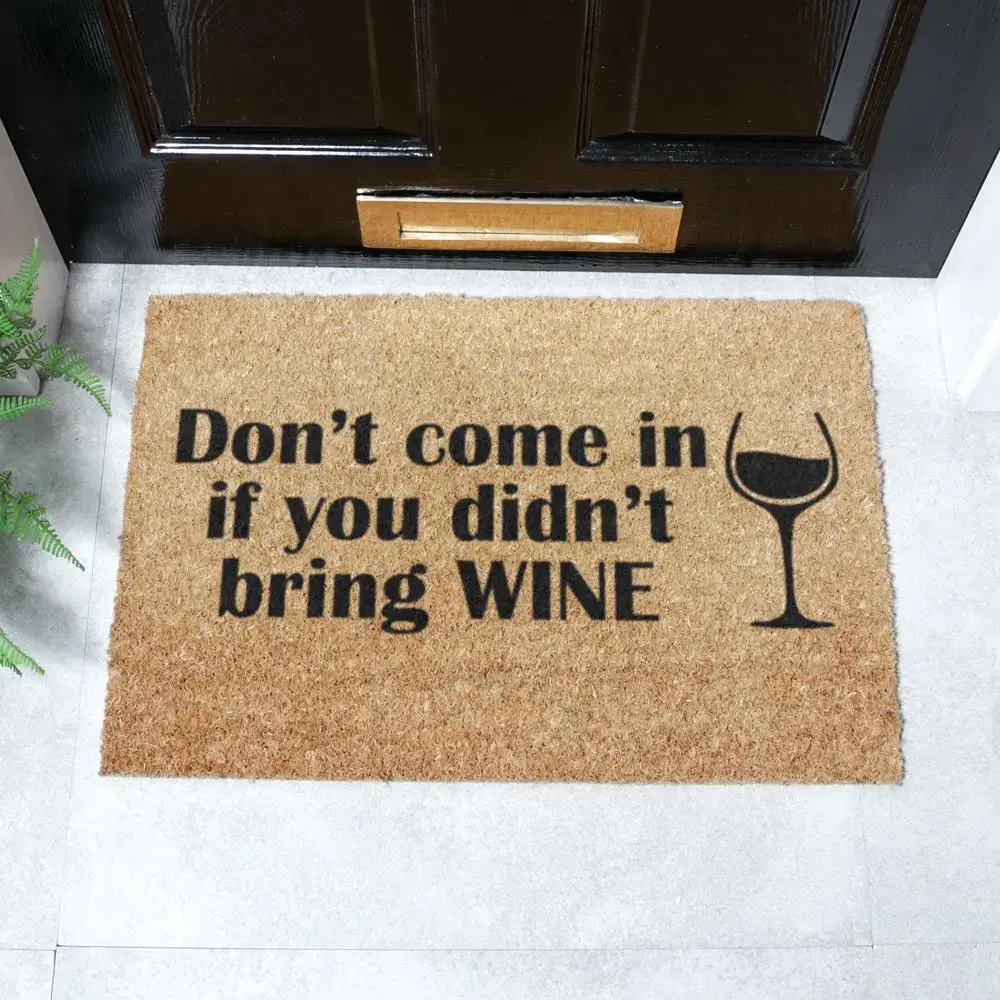 artsy doormats Without Wine Doormat