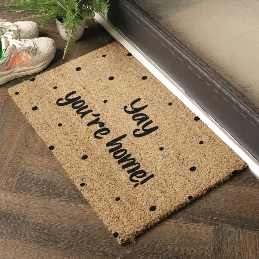 Artsy Doormats Yay You’re Home Spotty Doormat