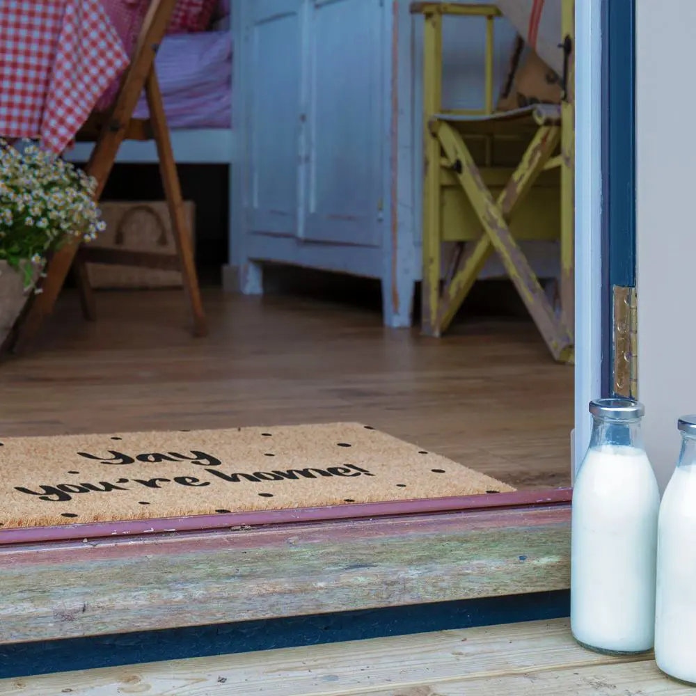 Artsy Doormats Yay You’re Home Spotty Doormat