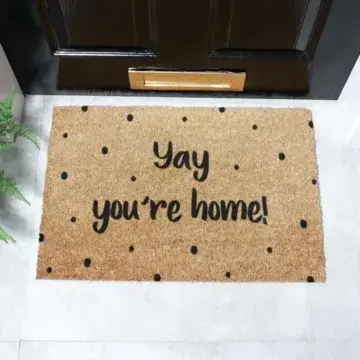 artsy doormats Yay You’re Home Spotty Doormat
