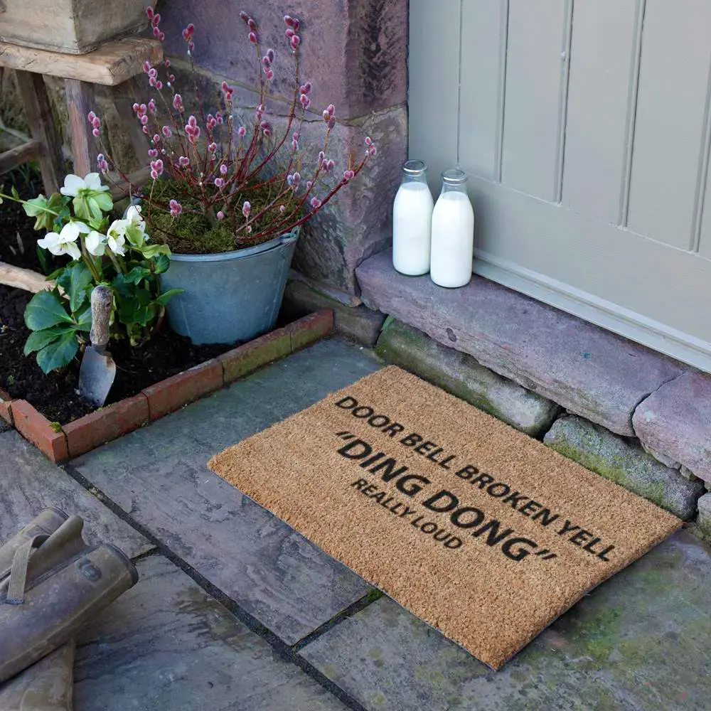 Artsy Doormats Yell Ding Dong Doormat
