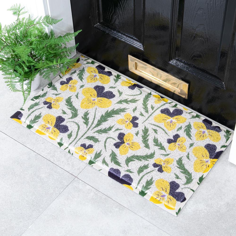 artsy doormats Yellow Pansy Doormat (70 x 40cm)