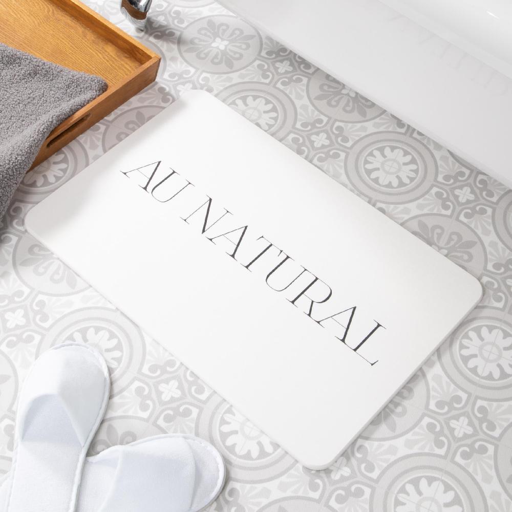artsy doormats Au Natural White Stone Non Slip Bath Mat