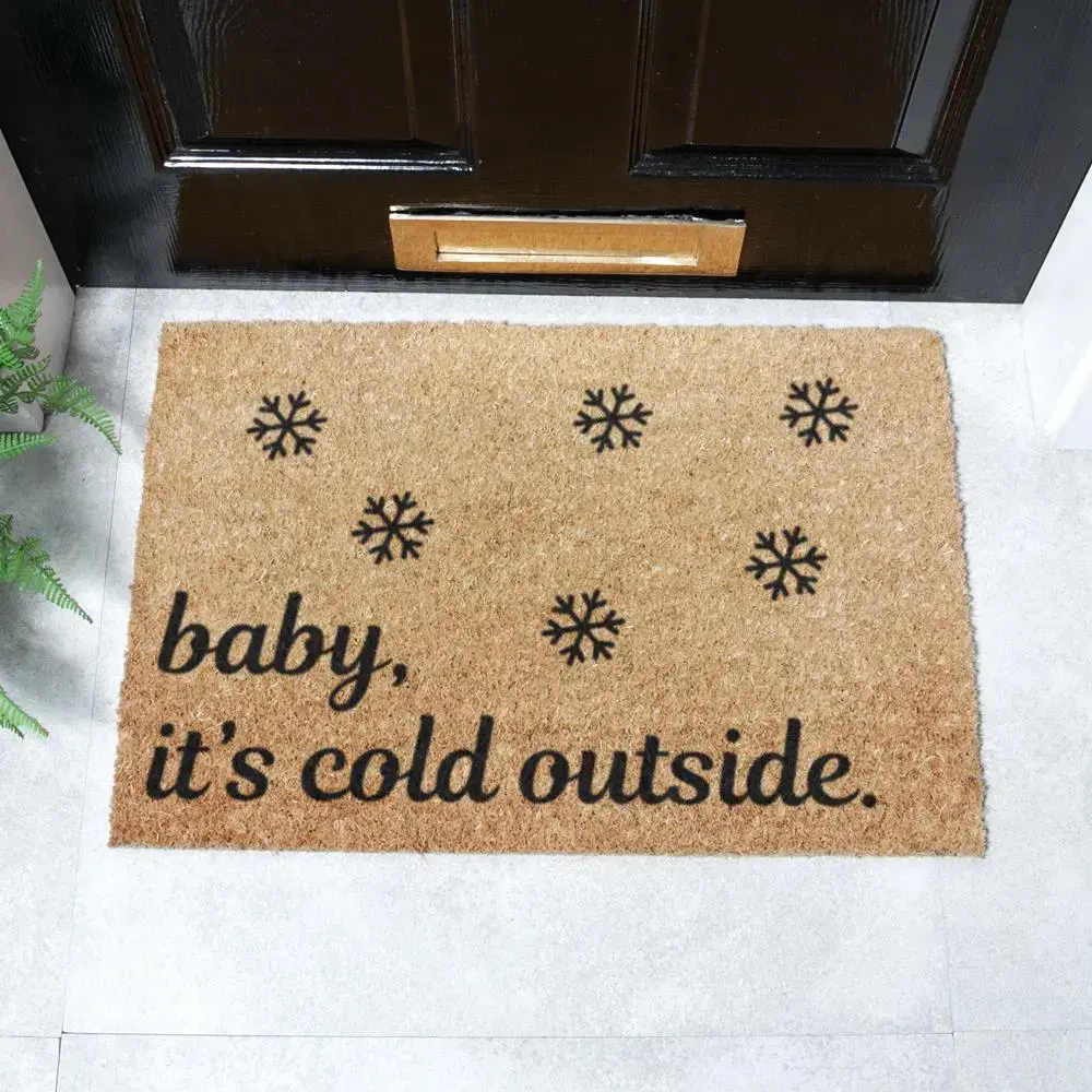 Artsy Doormats Baby It’s Cold Outside Snowflakes Doormat