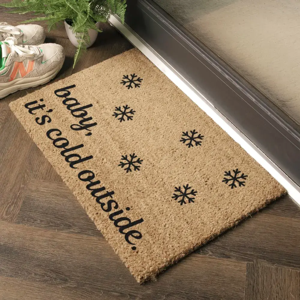 Artsy Doormats Baby It’s Cold Outside Snowflakes Doormat