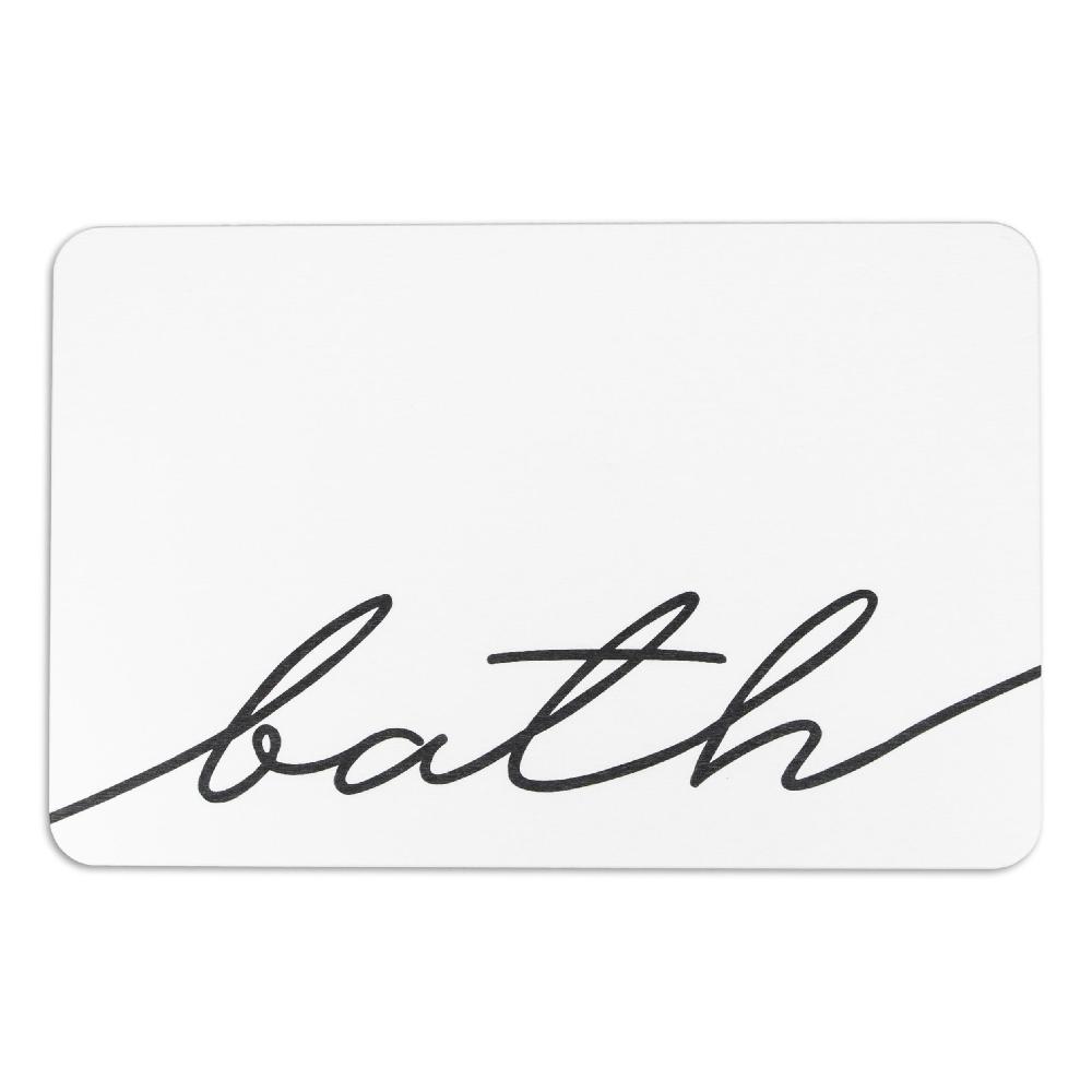 Artsy Doormats Bath Scribble White Stone Non Slip Bath Mat