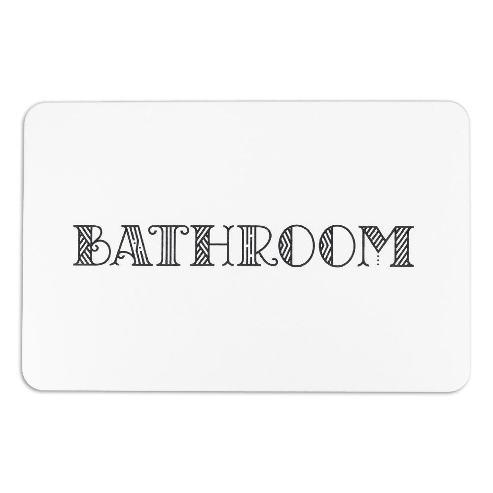Artsy Doormats Bathroom White Stone Non Slip Bath Mat
