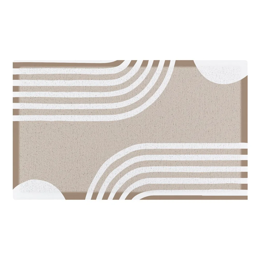 Artsy Doormats Beige Abstract Lines Indoor & Outdoor Doormat – 70x40cm