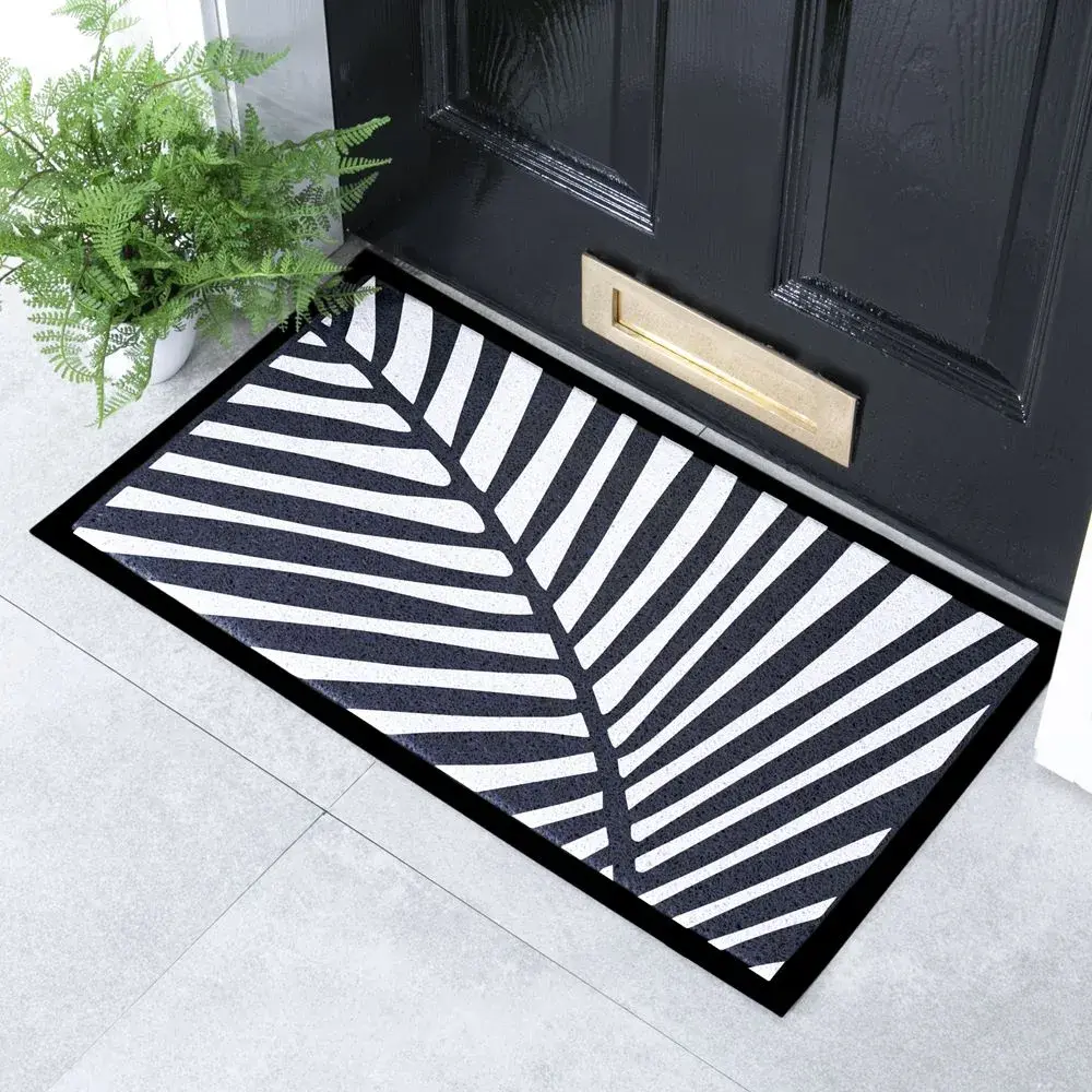 artsy doormats Black and White Palm Indoor & Outdoor Doormat – 70x40cm